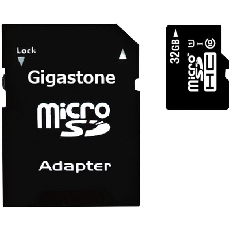 Gigastone® Camera Plus 32-GB UHS-I U1 A1 Class 10 microSD™ Card with Adapter, 1 of 5