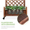 Best Choice Products Set of 2 48in Wood Planter Box & Diamond Lattice Trellis, w/ Drainage, Optional Wheels - Walnut - image 3 of 4