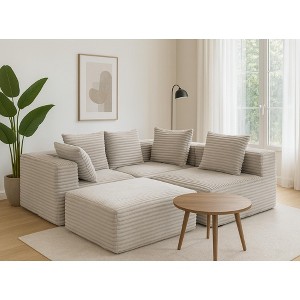 ModernLuxe Compressed Sectional Sofa, Upholstered Legless Magic Cube Sofa Couch - 1 of 4