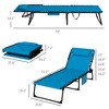 Maggift Patio Chaise Lounges Set of 2, Portable Foldable Lounge Chair, Adjustable Angle Multifunctional Patio Lounge Chair, Blue, 51.2"*25.6"*14.2" - 2 of 4