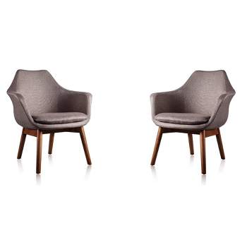 Set of 2 Cronkite Twill Accent Chairs - Manhattan Comfort