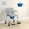 3-in-1 Bedside Commode Chair with Wheels, Shower Chair and Transport Wheelchair - 3 of 4