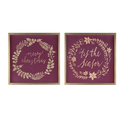 Melrose Framed Holiday Sentiment Sign (Set of 2)