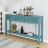 COWLOWN Rustic Console Table with 4 Drawers & Shelf, Solid Wood Sofa Table for Entryway & Living Room - 4 of 4