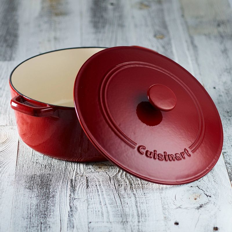 Cuisinart Chef&#39;s Classic 7qt Red Enameled Cast Iron Round Casserole with Cover - CI670-30CR, 3 of 6