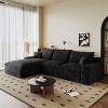 MAYEERTY 106" Modular Sofa Black - 106", Corduroy, Double-Layer, Detachable Cushions, No Assembly, for Living Room - 3 of 4
