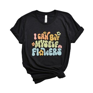 Simply Sage Market Women's I Can Buy Myself Flowers Colorful Short Sleeve Graphic Tee - 1 of 4