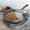 Oster Havendale 3 Quart Nonstick Aluminum Saute Pan with Lid in Metallic Blue - 2 of 4