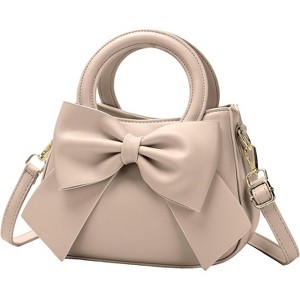 Purses for Women Crossbody Bag, Vegan Leather with Top Carry Handle and Cute Bow Knot - 1 of 4