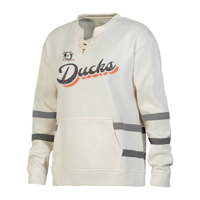 NHL Anaheim Ducks Women's Natural Long Sleeve Fleece Hooded Sweatshirt