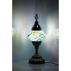 Kafthan 14.5 in. Handmade Turquoise Circles Mosaic Glass Table Lamp with Brass Color Metal Base - image 2 of 4