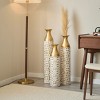 FURNIinspire Decorative Vases 24/29/32 Inch Living Room Large Metal 3D Relief Vase 3pcs Vintage Flower Vase Home Decor, Gold, 5.51"*5.51"32.68" - 4 of 4
