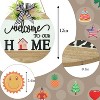 Attop White Interchangeable Welcome Signs Complete Set with 14 Icons and 4 Seasonal Wreaths - Rustic Farmhouse Wood Decor for Front Doors and Porches - 3 of 4
