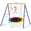 Gikpal Swing Set for Kids, 440lbs Swing Set with Heavy-Duty Metal Frame & Adjustable Ropes, Safe Waterproof Round Playset for Backyard, Rainbow Color - 2 of 4