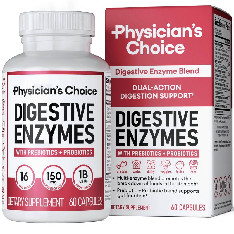 Physician&#39;s Choice Digestive Enzyme Probiotic - 60ct, 1 of 13
