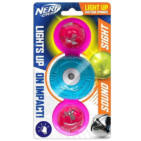 Nerf Cat Wobble Bowl – Light Up & Rattle Cat Toy with LED Ball & Bell Ball,  7 inch