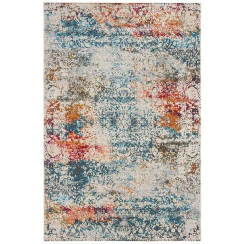 Luxor Lux308 Power Loomed Area Rug - Ivory/blue - 6'7