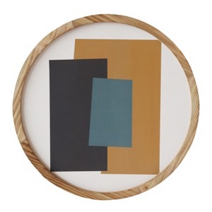 VIP Wood 18 in. Multicolor Round Framed Abstract Wall Art - 1 of 2
