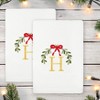 Linum Home Textiles Christmas MISTLETOE MONOGRAM - Embroidered Luxury 100% Turkish Cotton Hand Towels (Set of 2) - 2 of 3