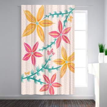 Americanflat Caladenia Orchids by Modern Tropical Blackout Rod Pocket Single Curtain Panel 50x84