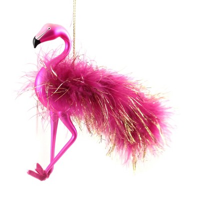 Italian Ornaments 6.5" Fuchsia Flamingo Ornament Italian Bird Beach Zoo  -  Tree Ornaments