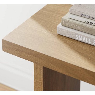 Virgo Light Brown Wood Console Table with Storage