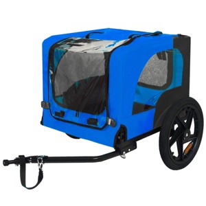 Yukimo - 27"H  Small/Medium Dog Bike Trailer - Easy Folding Cart Frame - Quick Release Wheels - Non-Slip Floor - Internal Leash - 1 of 4