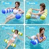 Jasonwell 2-Pack Hammock Pool Floats for Adults - 4-in-1 Multi-Purpose Inflatable Lounge Floats, PVC, Blue & Retrogreen, 48" x 31.5" - 2 of 4
