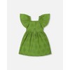 Deux par Deux Girl Frill Sleeve Dress with Embroidery Green - 3 of 4