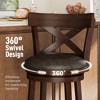 Captiva Designs 30 inch Swivel Bar Stools with Faux Leather Upholstered Seat & Rubberwood Frame & Wrap-Around Footrest - 3 of 4