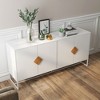 CAVINAS Sideboard with Iron Frame,MDF Buffet Cabinet,Kitchen Storage Cabinet for Kitchen, Hallway, Living Room,White - 2 of 4