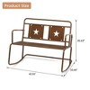 Acekool 2-Person Iron Rocking Chair - Liver Color Patio Glider with Star Design - 4 of 4