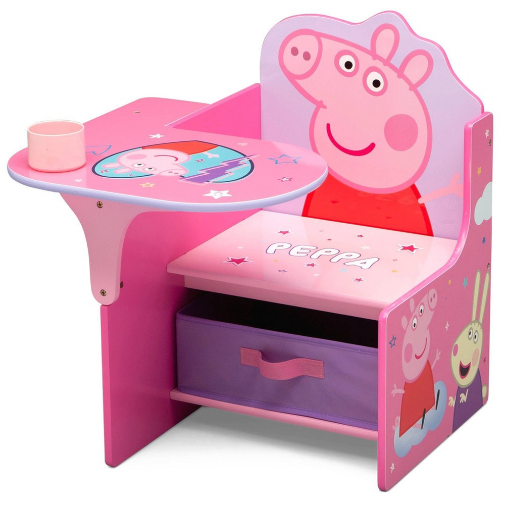 Photos - Office Desk Disney Peppa Pig Kids' Chair Desk with Storage Bin - Delta Children 