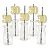 Big Dot of Happiness Gold Glitter 30 Party Straws - No-Mess Real Gold Glitter Cut-Out Numbers & Decorative 30th Birthday Party Paper Straws - 24 Ct - 2 of 4