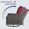 Bestier Patio Wicker Glider Swivel Chairs with Padded Cushion, Outdoor PE Rattan Rocking Chair with Ergonomic High Back for Garden, Porch, Backyard - 3 of 4