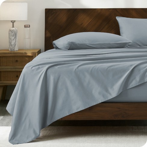 300 Thread Count Organic Cotton Percale Dusty Blue 3 Piece Twin Xl Bed ...