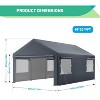 Acekool Carport Canopy, Heavy Duty Portable Garage Tent, UV & Water Resistant Shelter for Car, Truck, Boat, Outdoor Events, Frame Included - 2 of 4