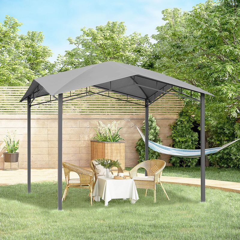 Outsunny 10' x 10' Soft Top Patio Gazebo Outdoor Canopy with Unique Geometric Design, Steel Frame, & Weather Roof, 3 of 9