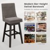 Tangkula Set of 4 30.5" Upholstered Linen Swivel Barstools Dining Chairs w/ Rubber Wood Legs - 2 of 3