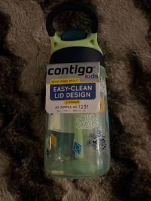 Contigo Kid's 14 oz. Autospout Straw Water Bottle with Easy-Clean Lid 2-Pack Blueberry & Cosmos
