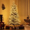 6.5ft Mountain Pine Artificial Christmas Tree with Pre-Lit 400 LED Lights, Snow Flocked & Hinged, 990 Branch Tips for Holiday Party Decoration, Green - 3 of 4