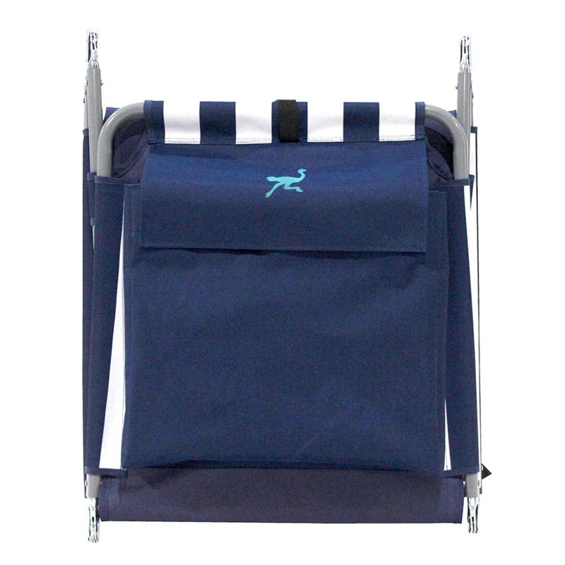 Ostrich 72" x 22" Backpack Chaise Lounge Portable Reclining Lounger, Outdoor Patio Beach Lawn Camping Chair with Large Storage Bag, Navy Blue Stripe, 6 of 8