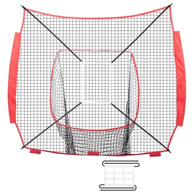 VEVOR Baseball Softball Practice Net, Portable Baseball Training Net for Hitting Batting Catching Pitching, Backstop Baseball Equipment