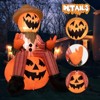 SUGIFT 6FT Halloween Inflatable Scarecrow on Pumpkin with LED Lights – Outdoor Blow Up Decoration, Weather-Resistant with Stakes & Rope - 2 of 4