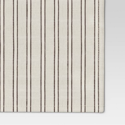 Natural Cotton Striped Table Runner, 72" x 14"