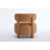 Grungis Teddy Accent Chair with Curved Backrest,Modern Upholstered Armless Chair with Solid Wooden Legs,Accent Chairs for Living Room,Beige - 4 of 4