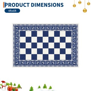 Christmas Plaid  Rug - Washable Non-Slip Reindeer Rug, Stain Resistant Foldable Floor Mat for Entryway, Porch, Bedroom, Multiple Sizes & Colors - 1 of 4