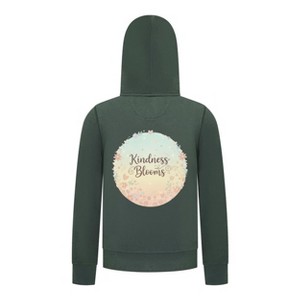 Everyday Kids “Kindness Blooms” Girls Zip Up Hoodie – Pastel Floral Positive Sweatshirt - 1 of 4