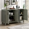 4 Door Large Storage Cabinet, Buffets Cabinets With Adjustable Shelves For Kitchen, Accent Cabinet In Retro Style-Cuddlewood - 3 of 4