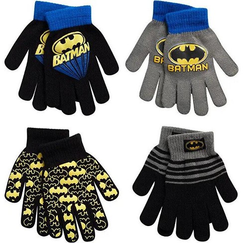 DC Comics Batman Boys 4 Pack Gloves Set Kids Ages 4 7